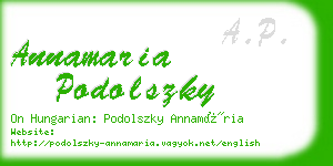 annamaria podolszky business card